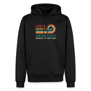 Das Leben Ist Gut Wasserball Macht Es Besser Für - Männer Premium Bio Hoodie - Schwarz - Vorne - Nico (187cm)