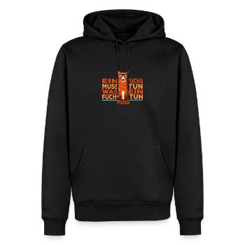 Ein Fuchs muss tun was ein Fuchs tun muss - Männer Premium Bio Hoodie - Schwarz - Vorne - Nico (187cm)