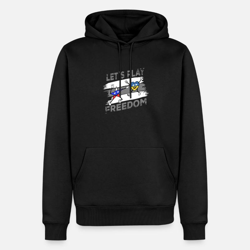 Frieden in der Ukraine - Männer Premium Bio Hoodie - Schwarz