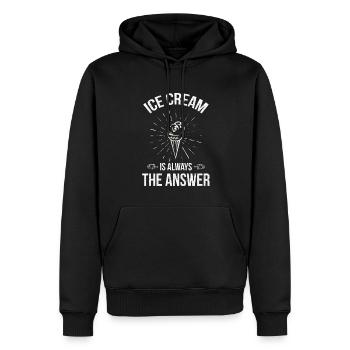 Eiscreme Ist Immer Die Antwort Auf Gefrorene - Männer Premium Bio Hoodie - Schwarz - Vorne - Nico (187cm)
