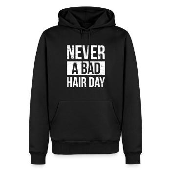 Never A Bad Hair Day Design For - Men’s Premium Organic Hoodie - black - Front - Nico (187cm)