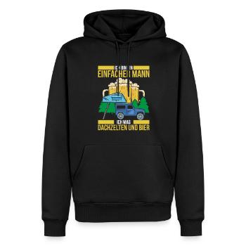 Ich Bin Ein Einfacher Mann Mag Dachzelten Und Bier - Männer Premium Bio Hoodie - Schwarz - Vorne - Nico (187cm)