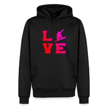 Sports d'hiver femmes snowboarders hommes snowboard - Sweat à capuche Premium bio Homme - noir - Devant - Nico (187cm)