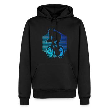 Courses de vélo de route cyclisme cyclistes de course hommes - Sweat à capuche Premium bio Homme - noir - Devant - Nico (187cm)