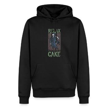 Entspannen Sie Sich, Ich Bin Nur Hier Für Den - Männer Premium Bio Hoodie - Schwarz - Vorne - Nico (187cm)