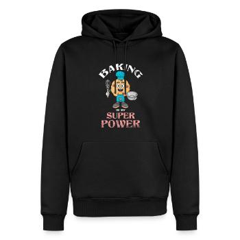 La cuisson est mon superpouvoir pour la cuisson ou la cuisson - Sweat à capuche Premium bio Homme - noir - Devant - Nico (187cm)