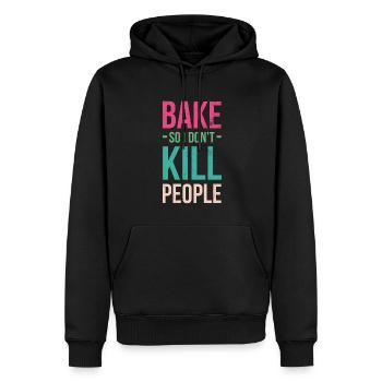 Cuisiner pour que je n’aie pas de gens pour les boulangers ou - Sweat à capuche Premium bio Homme - noir - Devant - Nico (187cm)