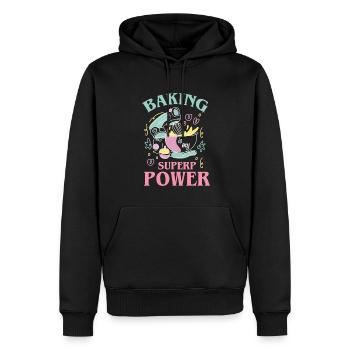 La cuisson est mon superpouvoir pour les boulangers ou la pâtisserie - Sweat à capuche Premium bio Homme - noir - Devant - Nico (187cm)