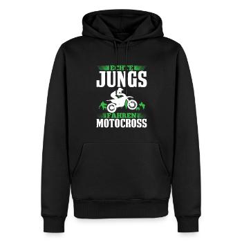 Echte Jungs Fahren Motocross Enduro MX Fahrer - Männer Premium Bio Hoodie - Schwarz - Vorne - Nico (187cm)