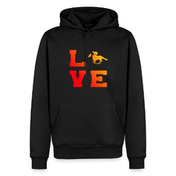 Saut d’obstacles pour femmes Équitation Équitation - Sweat à capuche Premium bio Homme - noir - Devant - Nico (187cm)