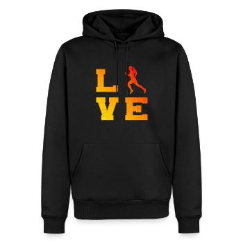 Hommes Jogging Jogging Course Course Femmes - Sweat à capuche Premium bio Homme - noir - Devant - Nico (187cm)