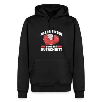 Alles Unter 500G Ist Aufschnitt Metzger - Männer Premium Bio Hoodie - Schwarz - Vorne - Nico (187cm)