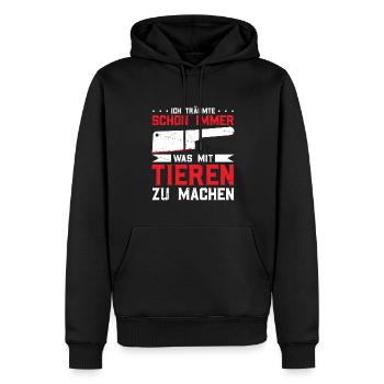 Ich Träumte Schon Immer Was Mit Tieren Zu Machen - Männer Premium Bio Hoodie - Schwarz - Vorne - Nico (187cm)