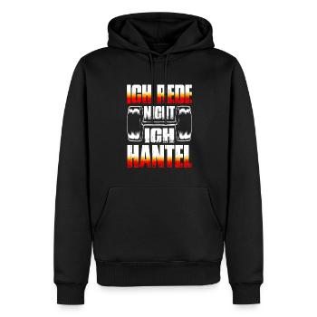 Ich Rede Nicht Ich Hantel Fitness Bodybuilding - Männer Premium Bio Hoodie - Schwarz - Vorne - Nico (187cm)