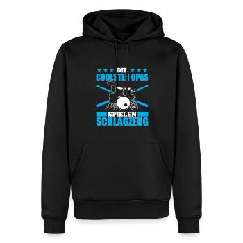 Die Coolsten Opas Spielen Schlagzeug Schlagzeuger - Männer Premium Bio Hoodie - Schwarz - Vorne - Nico (187cm)