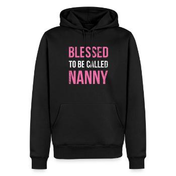 Blessed, Nanny For Grandmother Grandma Called To - Men’s Premium Organic Hoodie - black - Front - Nico (187cm)