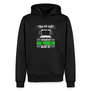 Programmierer Bleibe Bis Das Problem Gelöst Ist - Männer Premium Bio Hoodie - Schwarz - Vorne - Nico (187cm)