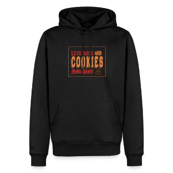 Laisse des biscuits et de la merde au boulanger ou au four - Sweat à capuche Premium bio Homme - noir - Devant - Nico (187cm)