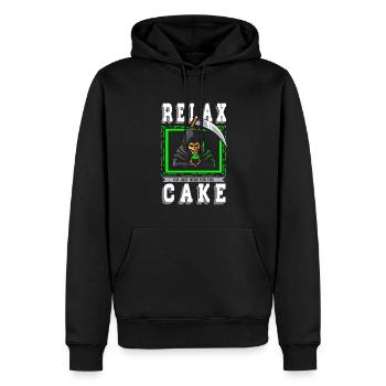 Entspannen Sie Sich, Ich Bin Nur Hier Für Den - Männer Premium Bio Hoodie - Schwarz - Vorne - Nico (187cm)