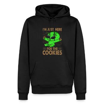 Je ne suis là que pour les biscuits pour les boulangers ou - Sweat à capuche Premium bio Homme - noir - Devant - Nico (187cm)