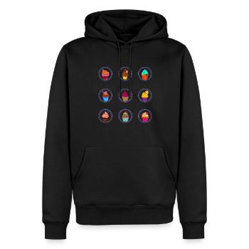 Cupcakes pour les boulangers ou les amateurs de pâtisserie - Sweat à capuche Premium bio Homme - noir - Devant - Nico (187cm)