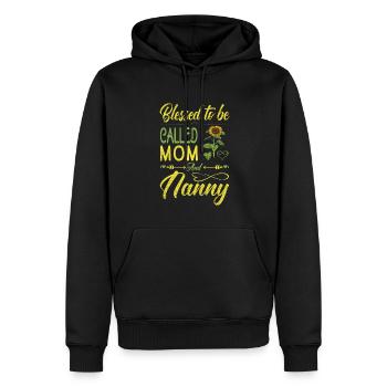Blessed, Mom And Nanny For Grandmother Called To - Men’s Premium Organic Hoodie - black - Front - Nico (187cm)