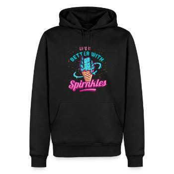 Das Leben Ist Besser Mit Spirnkles Für Gefrorenen - Männer Premium Bio Hoodie - Schwarz - Vorne - Nico (187cm)