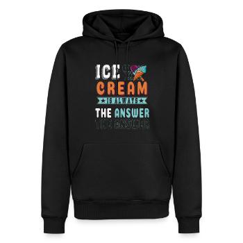 Eiscreme Ist Immer Die Antwort Auf Gefrorene - Männer Premium Bio Hoodie - Schwarz - Vorne - Nico (187cm)
