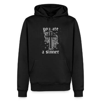 Okkult Goth Gothic Punk Grunge - Männer Premium Bio Hoodie - Schwarz - Vorne - Nico (187cm)