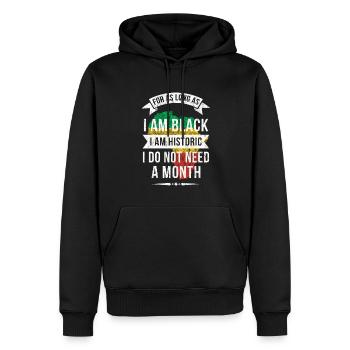 Tant que je suis noir, je suis historique - Sweat à capuche Premium bio Homme - noir - Devant - Nico (187cm)