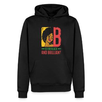 B Steht Für Schwarz Und Brillant Für Pride African - Männer Premium Bio Hoodie - Schwarz - Vorne - Nico (187cm)