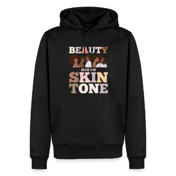 La beauté n’a pas de teint pour les fiers - Sweat à capuche Premium bio Homme - noir - Devant - Nico (187cm)