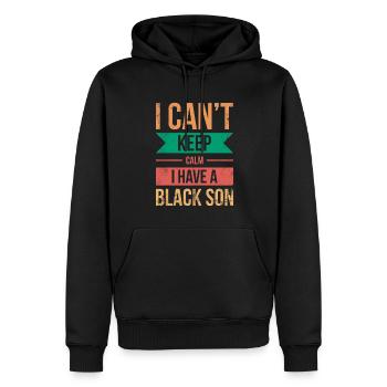 Je ne peux pas rester calme, j’ai un - Sweat à capuche Premium bio Homme - noir - Devant - Nico (187cm)