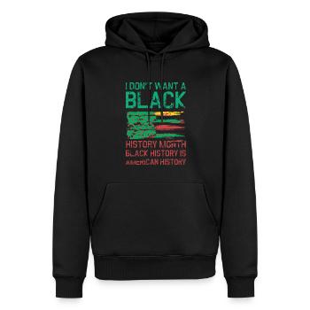Je ne veux pas d’une histoire noire pour Pride - Sweat à capuche Premium bio Homme - noir - Devant - Nico (187cm)