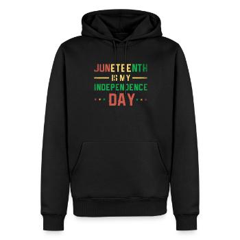 Juneteenth est mon jour de l’indépendance pour la fierté - Sweat à capuche Premium bio Homme - noir - Devant - Nico (187cm)