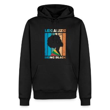 Légalisez-le pour être noir, rétro pour - Sweat à capuche Premium bio Homme - noir - Devant - Nico (187cm)