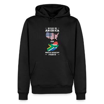 Fabriqué en Amérique avec des pièces sud-africaines - Sweat à capuche Premium bio Homme - noir - Devant - Nico (187cm)