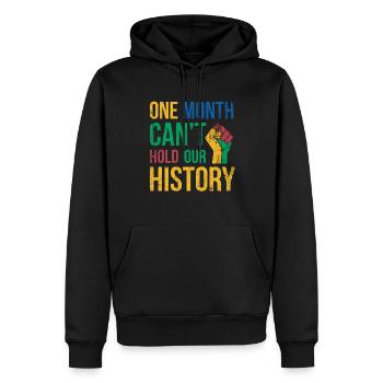 Ein Monat Kann Unsere Geschichte Nicht Für Pride - Männer Premium Bio Hoodie - Schwarz - Vorne - Nico (187cm)