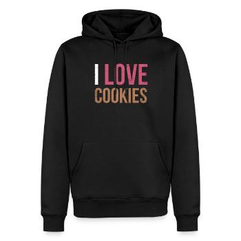 J’adore les biscuits pour les boulangers ou les amateurs de pâtisserie - Sweat à capuche Premium bio Homme - noir - Devant - Nico (187cm)