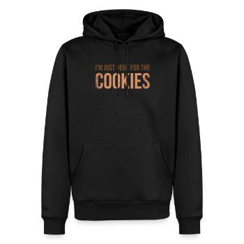 Je ne suis qu’à cause des biscuits à boulanger ou à cuire - Sweat à capuche Premium bio Homme - noir - Devant - Nico (187cm)
