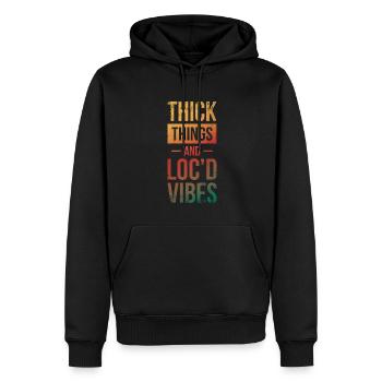 Choses épaisses et vibrations loc’d pour la fierté africaine - Sweat à capuche Premium bio Homme - noir - Devant - Nico (187cm)