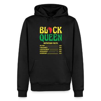 Black Queen Nährwertangaben Für Pride African - Männer Premium Bio Hoodie - Schwarz - Vorne - Nico (187cm)