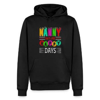 Les nanny days sont des jours heureux pour grand-mère grand-mère - Sweat à capuche Premium bio Homme - noir - Devant - Nico (187cm)