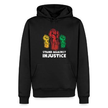 S’opposer à l’injustice pour les fiers - Sweat à capuche Premium bio Homme - noir - Devant - Nico (187cm)