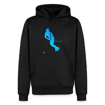 Unihockeyspielen Floorball Hockey Salibandy - Männer Premium Bio Hoodie - Schwarz - Vorne - Nico (187cm)