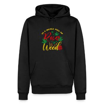 Dans un monde plein de roses, soyez un design reggae weed - Sweat à capuche Premium bio Homme - noir - Devant - Nico (187cm)
