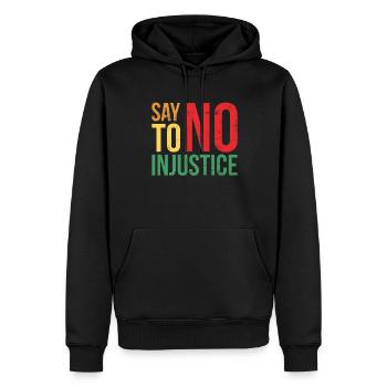 Lean l’injustice pour les fiers - Sweat à capuche Premium bio Homme - noir - Devant - Nico (187cm)