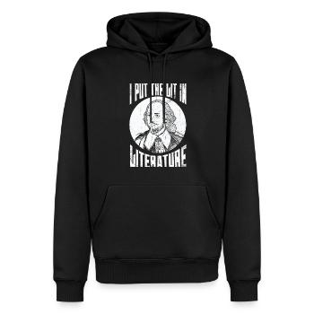 Ich Setze Das Licht In Literaturdesign Für - Männer Premium Bio Hoodie - Schwarz - Vorne - Nico (187cm)