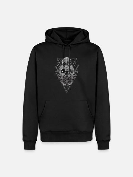 Costume occulte de crâne gothique | Pour - Sweat à capuche Premium bio Homme - noir