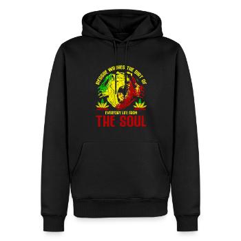 Reggae Wäscht Den Dreck Des Alltags Aus Dem Weg - Männer Premium Bio Hoodie - Schwarz - Vorne - Nico (187cm)